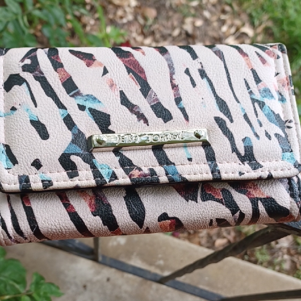 Betsey Johnson Black and Brown Wallet with Artistic Flair